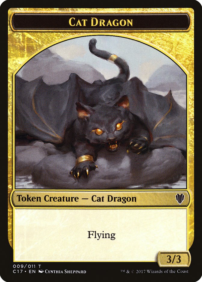 Cat Dragon // Dragon (007) Double-sided Token [Commander 2017 Tokens] | Exor Games Bridgewater