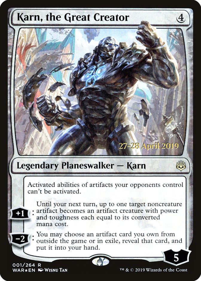 Karn, the Great Creator  [War of the Spark Prerelease Promos] | Exor Games Bridgewater