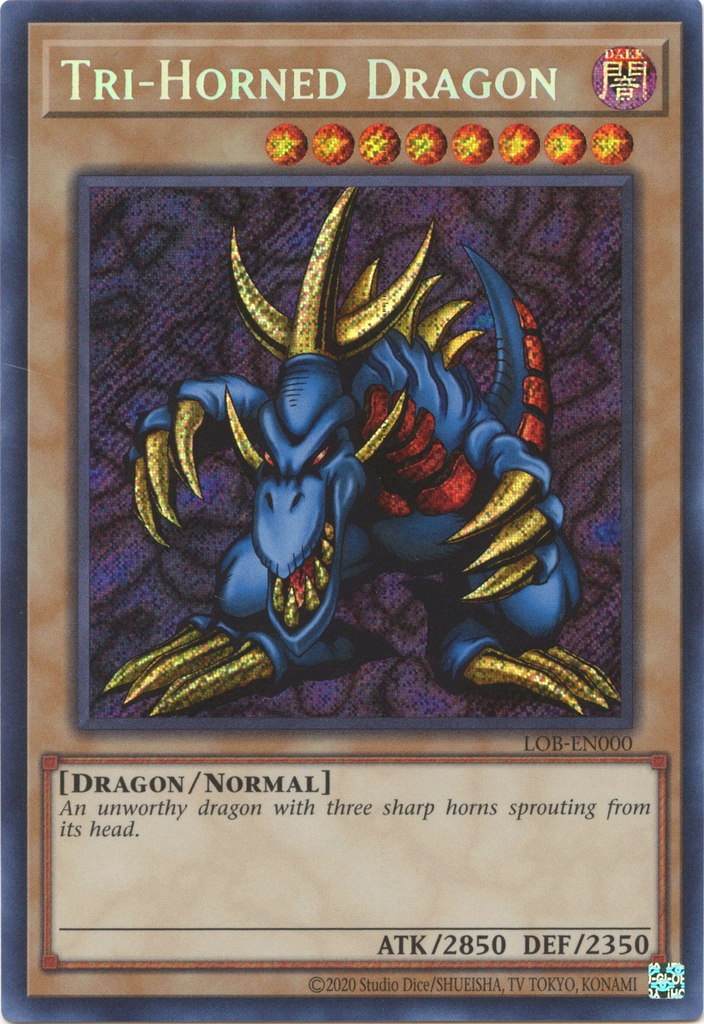 Tri-Horned Dragon (25th Anniversary) [LOB-EN000] Secret Rare | Exor Games Bridgewater