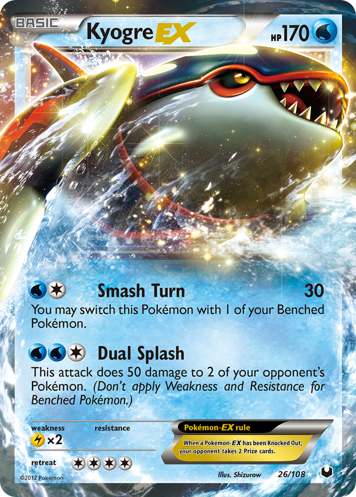 Kyogre EX (26/108) [Black & White: Dark Explorers] | Exor Games Bridgewater