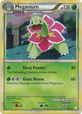 Meganium (26/123) (Cracked Ice Holo) [HeartGold & SoulSilver: Base Set] | Exor Games Bridgewater