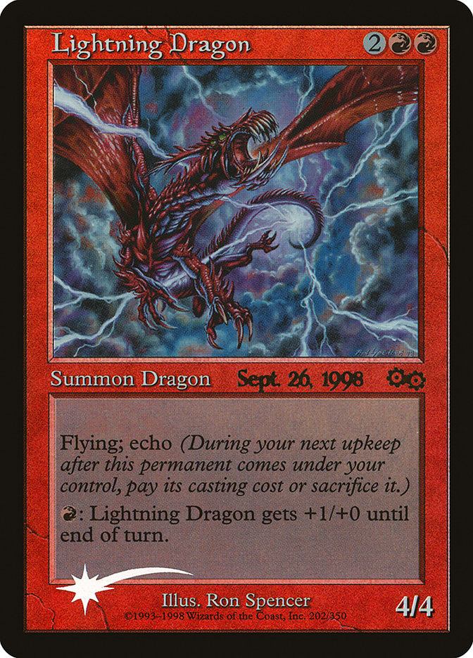 Lightning Dragon [Urza's Saga Promos] | Exor Games Bridgewater