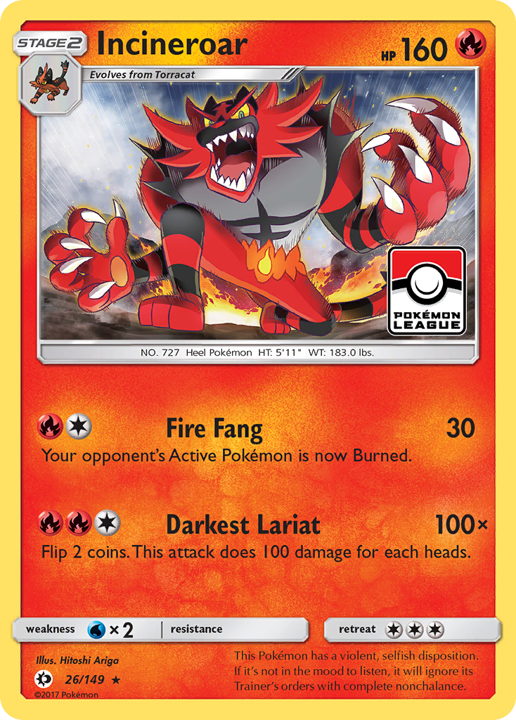 Incineroar (26/149) [Sun & Moon: Base Set] | Exor Games Bridgewater