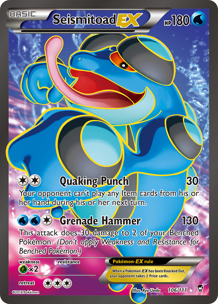 Seismitoad EX (106/111) [XY: Furious Fists] | Exor Games Bridgewater