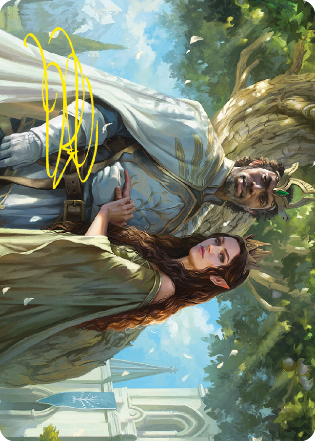 Aragorn and Arwen, Wed Art Card (Gold-Stamped Signature) [The Lord of the Rings: Tales of Middle-earth Art Series] | Exor Games Bridgewater