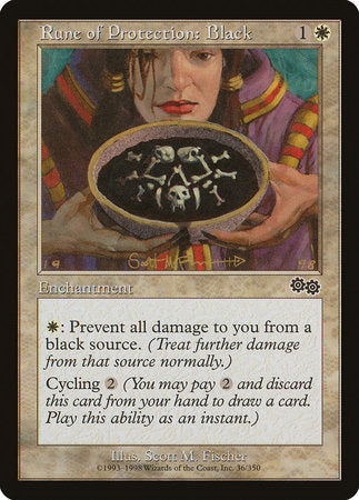 Rune of Protection: Black [Urza's Saga] | Exor Games Bridgewater