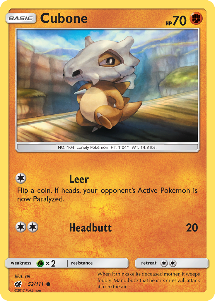 Cubone (52/111) [Sun & Moon: Crimson Invasion] | Exor Games Bridgewater