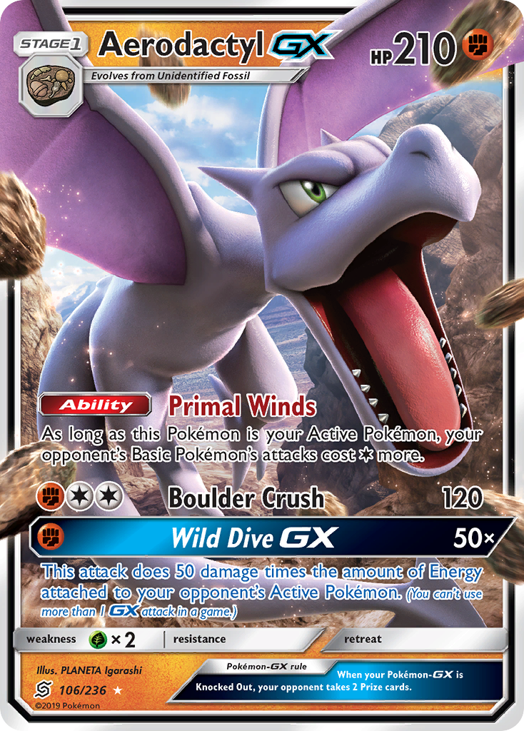 Aerodactyl GX (106/236) [Sun & Moon: Unified Minds] | Exor Games Bridgewater