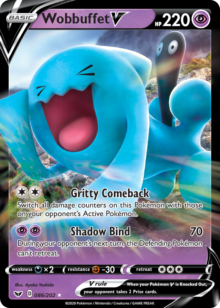 Wobbuffet V (086/202) [Sword & Shield: Base Set] | Exor Games Bridgewater