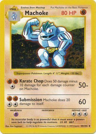 Machoke (34/102) [Base Set Shadowless Unlimited] | Exor Games Bridgewater