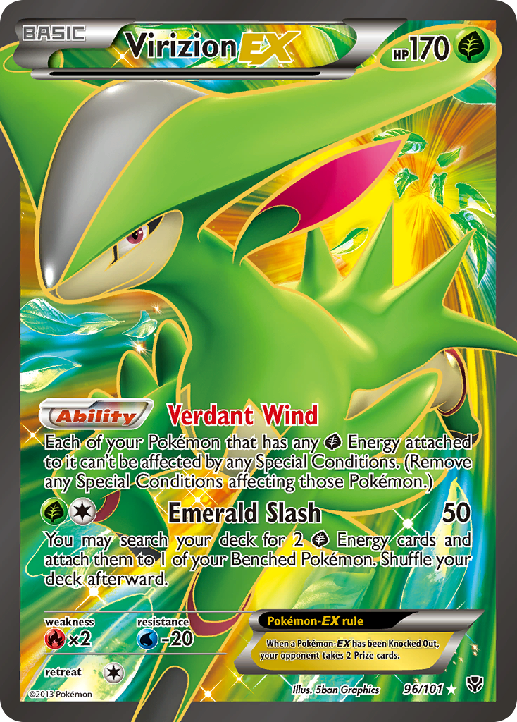Virizion EX (96/101) [Black & White: Plasma Blast] | Exor Games Bridgewater