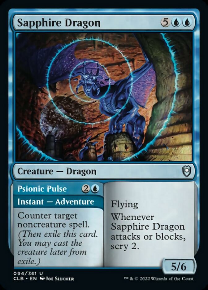 Sapphire Dragon // Psionic Pulse [Commander Legends: Battle for Baldur's Gate] | Exor Games Bridgewater