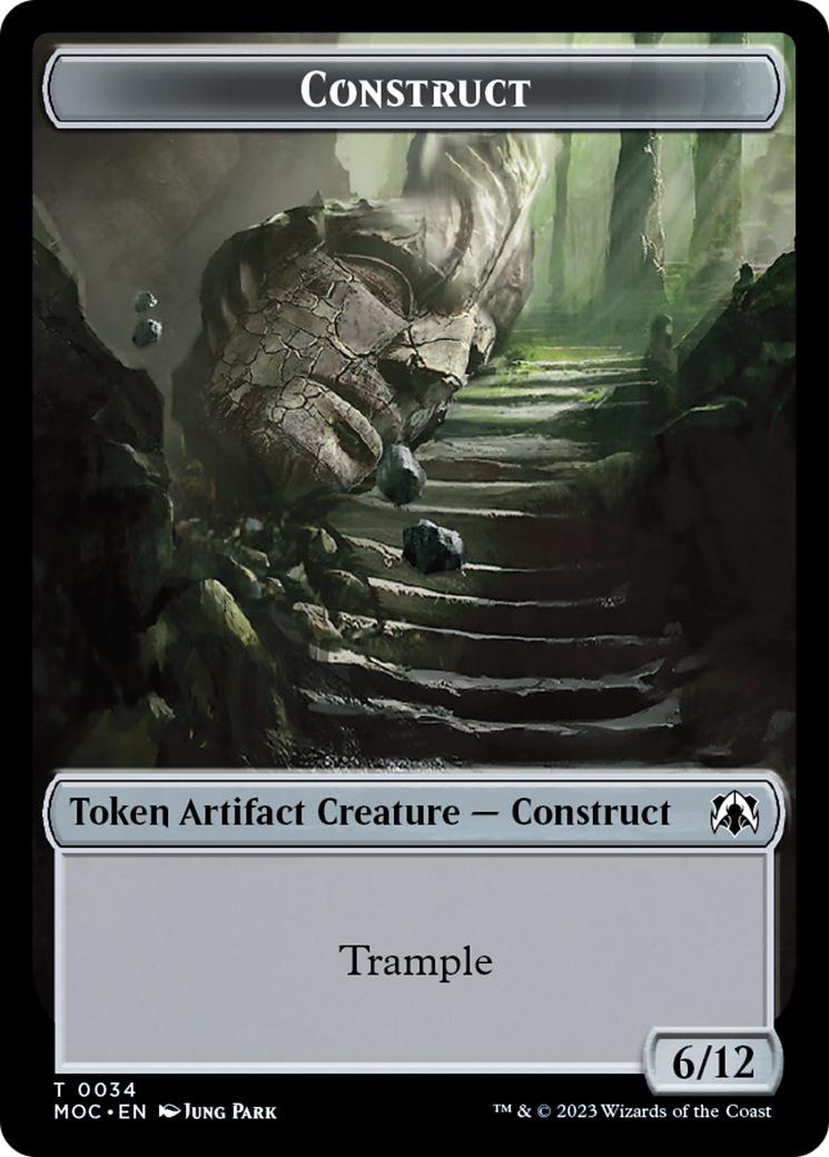 Phyrexian Golem // Construct Double-Sided Token [March of the Machine Commander Tokens] | Exor Games Bridgewater