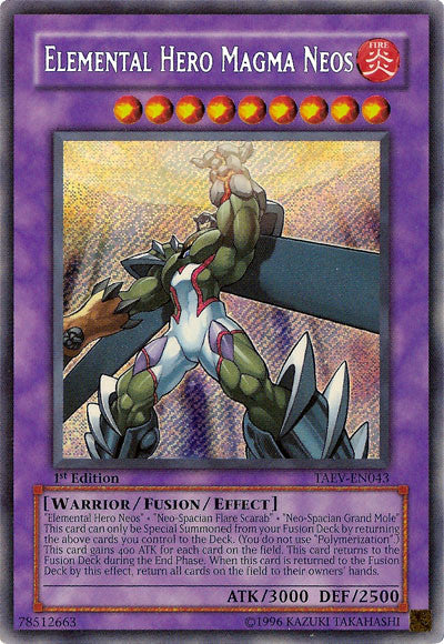 Elemental Hero Magma Neos [TAEV-EN043] Secret Rare | Exor Games Bridgewater
