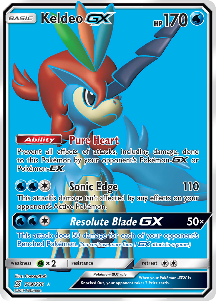 Keldeo GX (219/236) [Sun & Moon: Unified Minds] | Exor Games Bridgewater