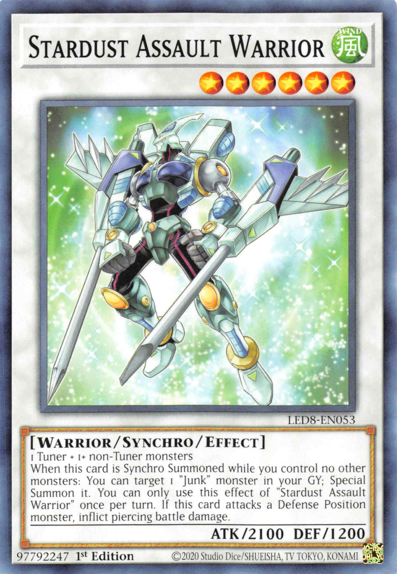 Stardust Assault Warrior [LED8-EN053] Common | Exor Games Bridgewater