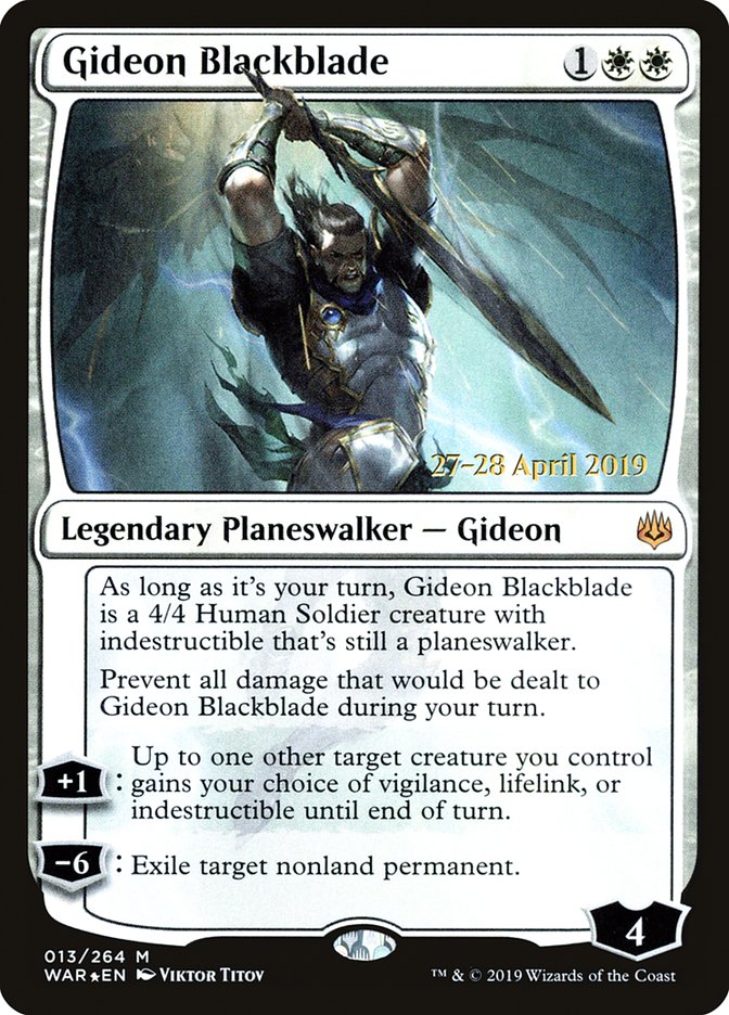 Gideon Blackblade  [War of the Spark Prerelease Promos] | Exor Games Bridgewater