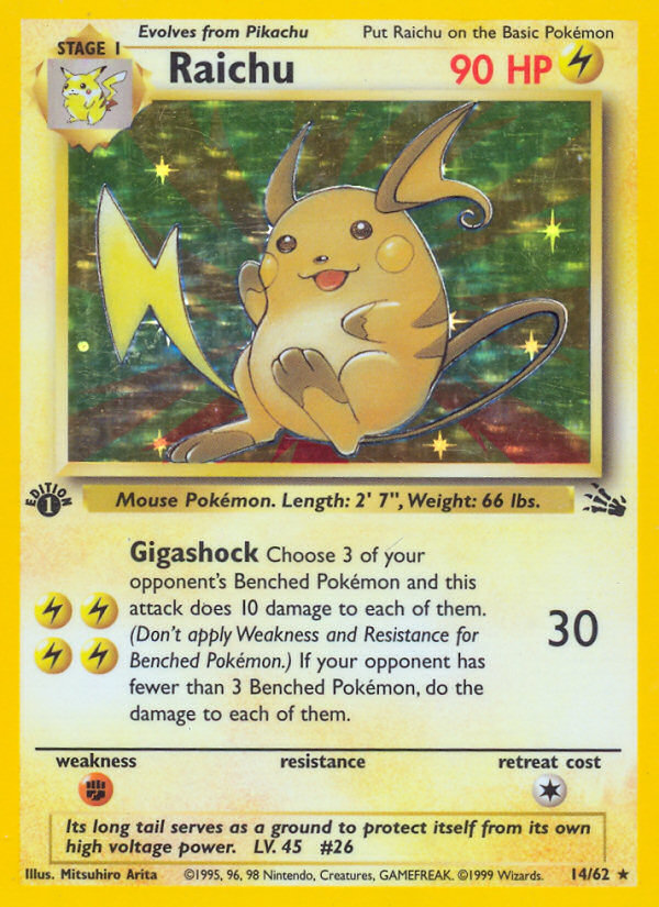 Raichu (14/62) [Fossil 1st Edition] | Exor Games Bridgewater