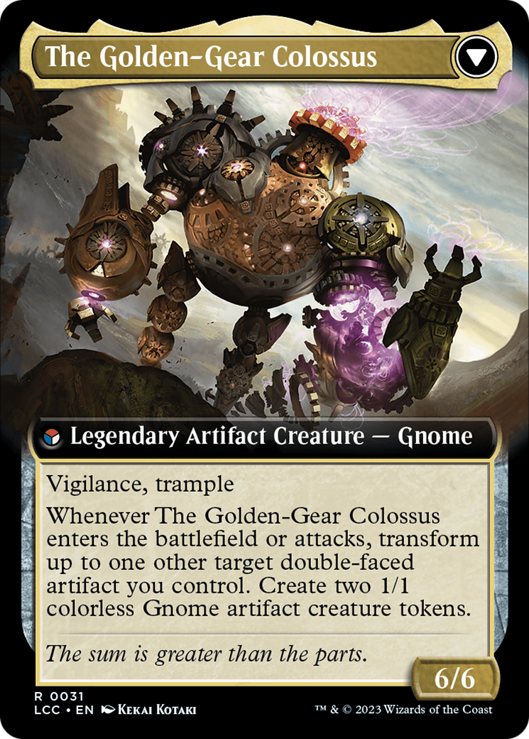 Tetzin, Gnome Champion // The Golden-Gear Colossus (Extended Art) [The Lost Caverns of Ixalan Commander] | Exor Games Bridgewater