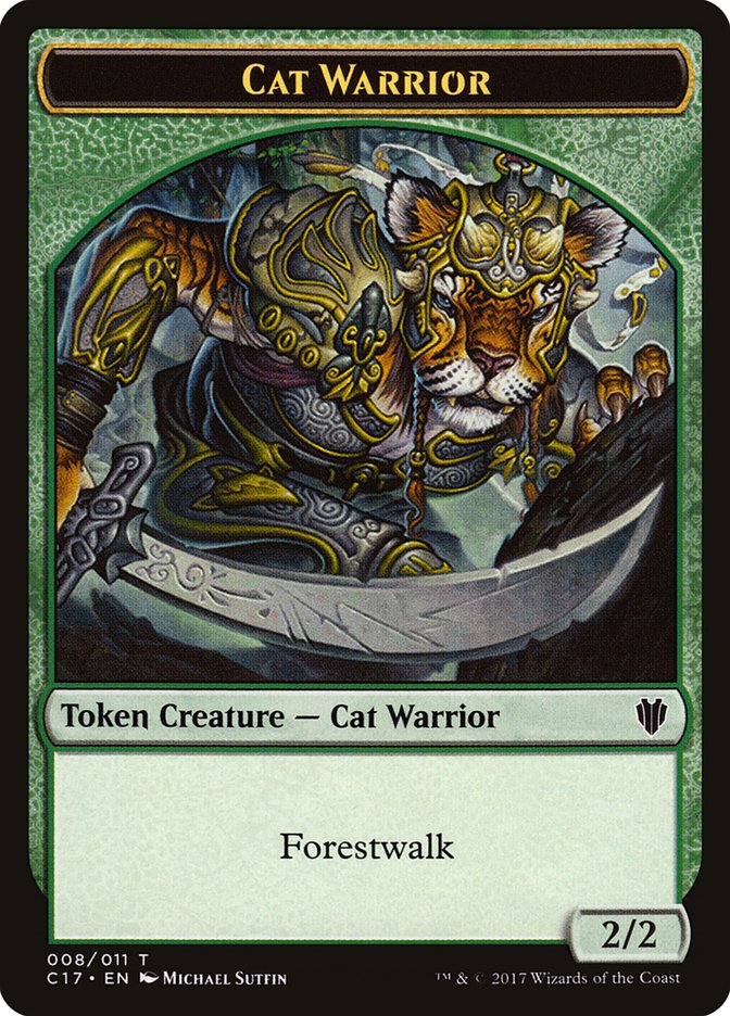 Cat Warrior Token [Commander 2017 Tokens] | Exor Games Bridgewater