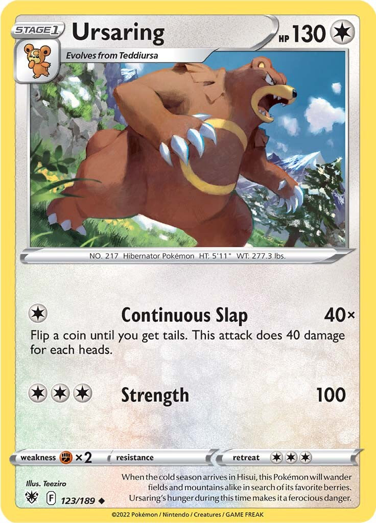 Ursaring (123/189) [Sword & Shield: Astral Radiance] | Exor Games Bridgewater