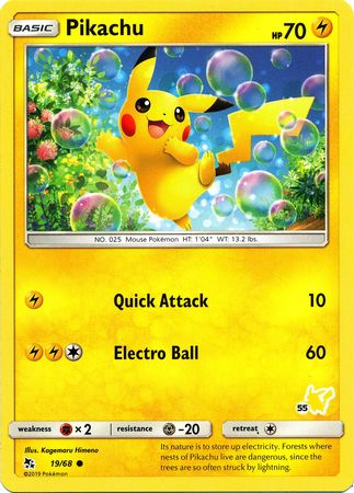 Pikachu (19/68) (Pikachu Stamp #55) [Battle Academy 2020] | Exor Games Bridgewater