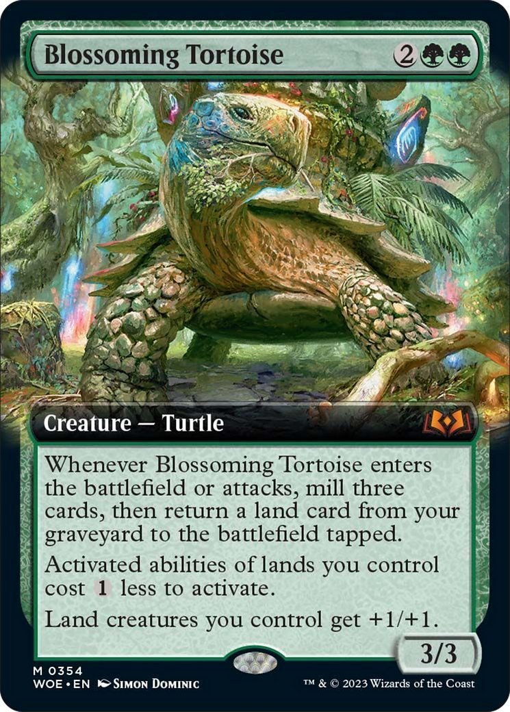 Blossoming Tortoise (Extended Art) [Wilds of Eldraine] | Exor Games Bridgewater