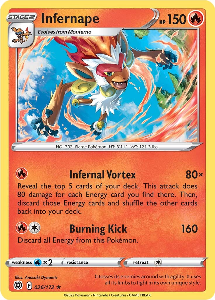 Infernape (026/172) (Theme Deck Exclusive) [Sword & Shield: Brilliant Stars] | Exor Games Bridgewater