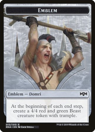 Emblem - Domri, Chaos Bringer [Ravnica Allegiance Tokens] | Exor Games Bridgewater