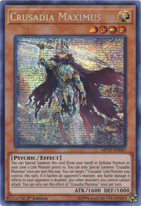 Crusadia Maximus [MP19-EN081] Prismatic Secret Rare | Exor Games Bridgewater
