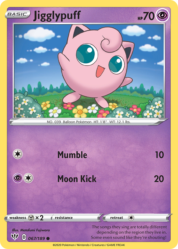 Jigglypuff (067/189) [Sword & Shield: Darkness Ablaze] | Exor Games Bridgewater