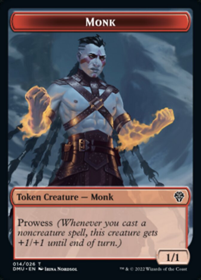 Monk Token [Dominaria United Tokens] | Exor Games Bridgewater