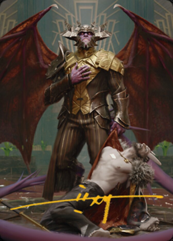 Ob Nixilis, the Adversary 1 Art Card (Gold-Stamped Signature) [Streets of New Capenna Art Series] | Exor Games Bridgewater