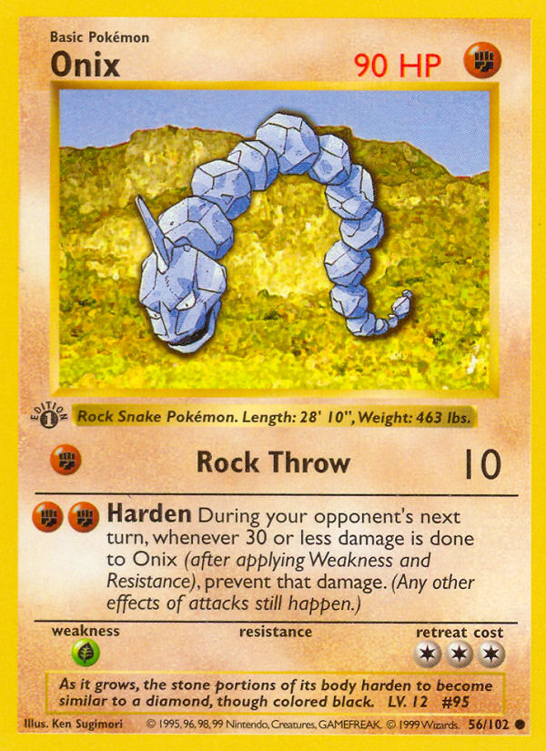 Onix (56/102) (Shadowless) [Base Set 1st Edition] | Exor Games Bridgewater