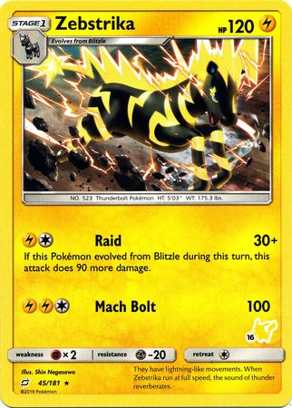 Zebstrika (45/181) (Pikachu Stamp #16) [Battle Academy 2020] | Exor Games Bridgewater