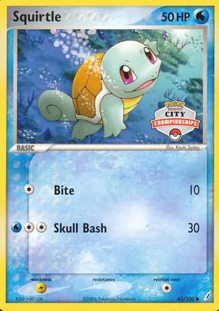 Squirtle (63/100) (City Championship Promo) [EX: Crystal Guardians] | Exor Games Bridgewater