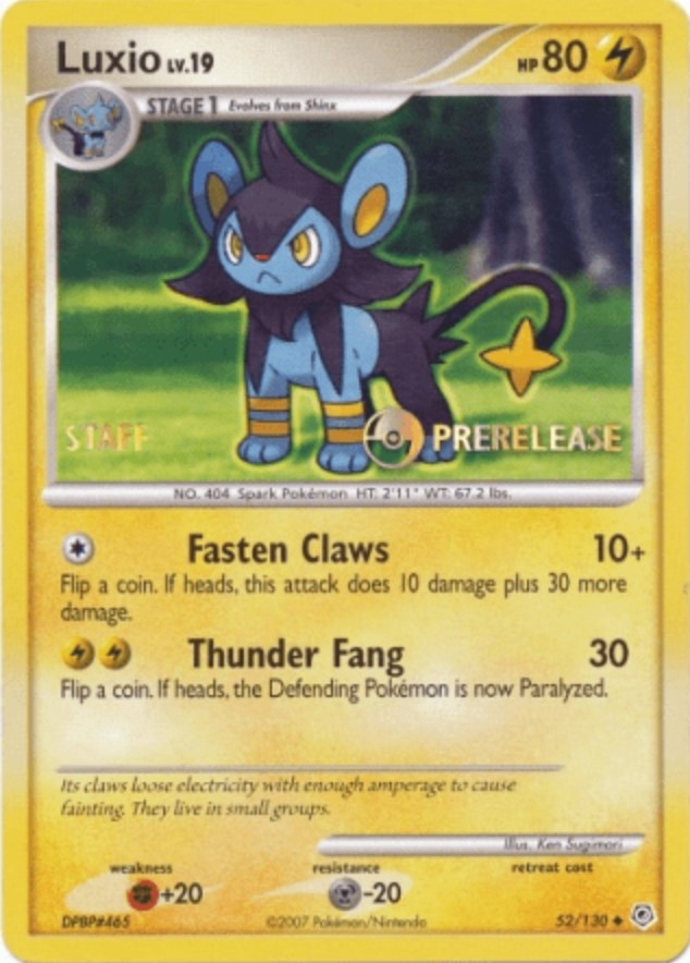 Luxio (52/130) (Prerelease Promo Staff) [Nintendo: Black Star Promos] | Exor Games Bridgewater