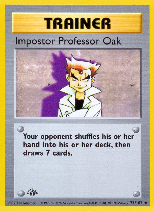 Impostor Professor Oak (73/102) (Shadowless) [Base Set 1st Edition] | Exor Games Bridgewater