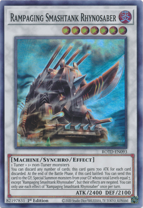 Rampaging Smashtank Rhynosaber [ROTD-EN093] Super Rare | Exor Games Bridgewater