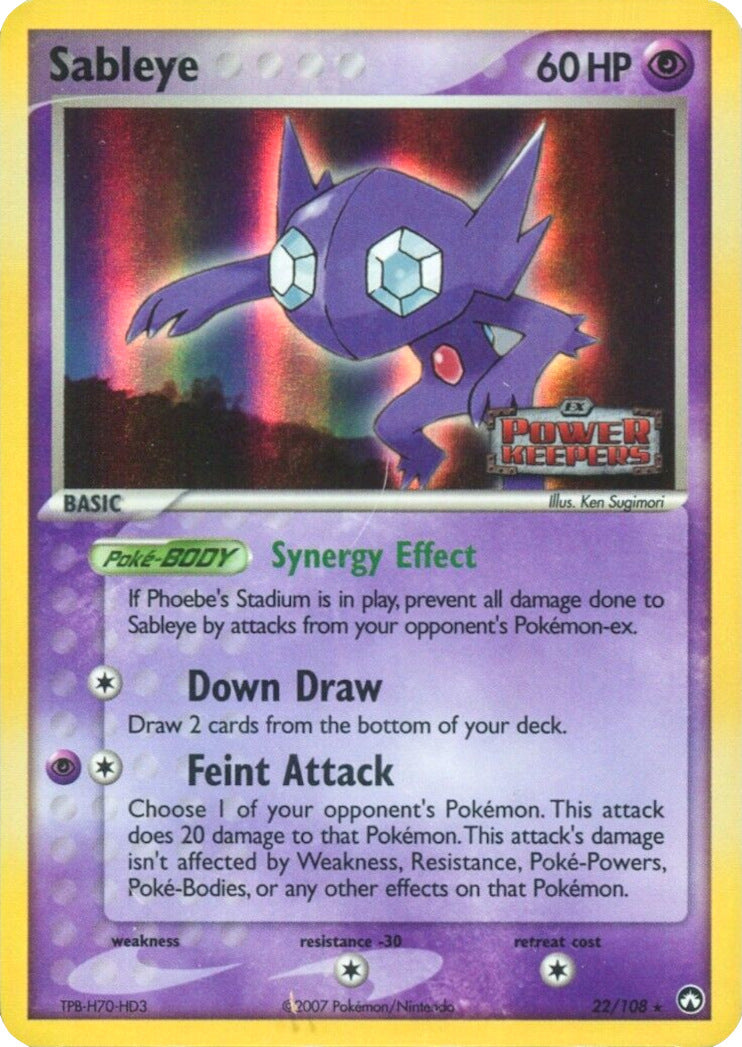 Sableye (22/108) (Stamped) [EX: Power Keepers] | Exor Games Bridgewater