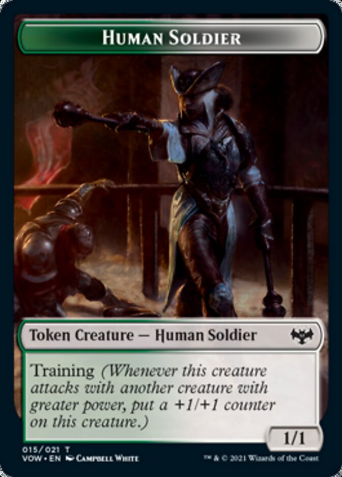 Human (001) // Human Soldier Double-sided Token [Innistrad: Crimson Vow Tokens] | Exor Games Bridgewater
