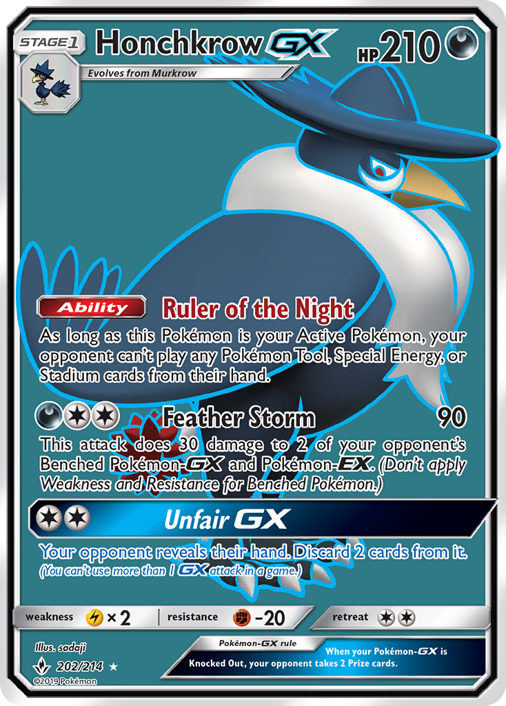 Honchkrow GX (202/214) [Sun & Moon: Unbroken Bonds] | Exor Games Bridgewater