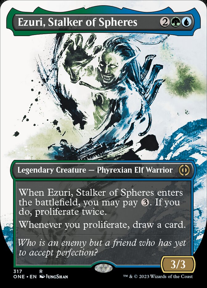 Ezuri, Stalker of Spheres (Borderless Ichor) [Phyrexia: All Will Be One] | Exor Games Bridgewater