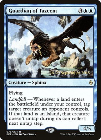 Guardian of Tazeem [Battle for Zendikar Promos] | Exor Games Bridgewater