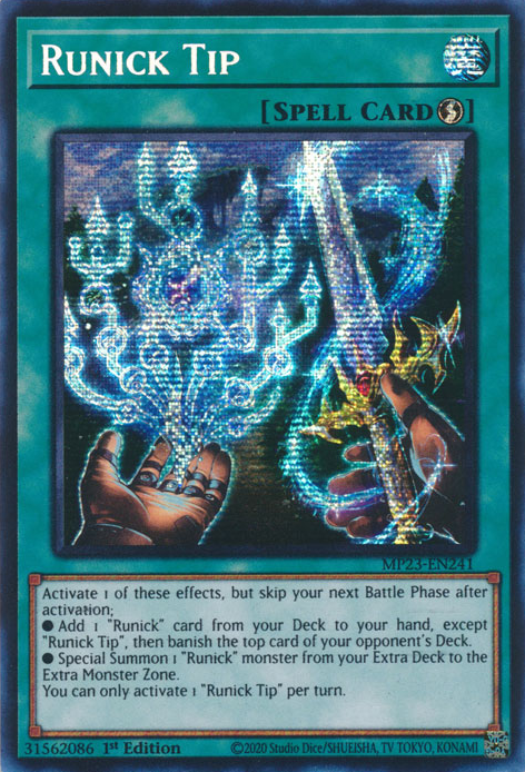 Runick Tip [MP23-EN241] Prismatic Secret Rare | Exor Games Bridgewater