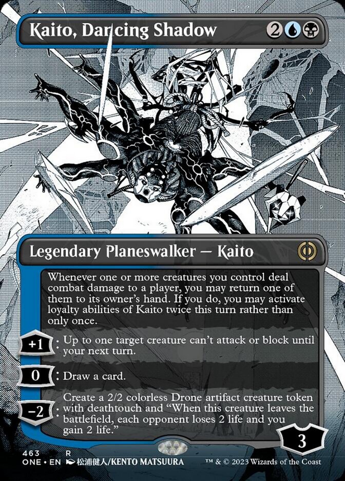 Kaito, Dancing Shadow (Borderless Manga Step-and-Compleat Foil) [Phyrexia: All Will Be One] | Exor Games Bridgewater