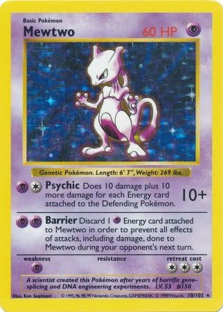 Mewtwo (10/102) [Base Set Shadowless Unlimited] | Exor Games Bridgewater