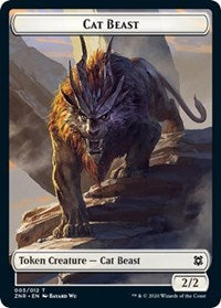 Cat Beast // Construct Double-sided Token [Zendikar Rising Tokens] | Exor Games Bridgewater