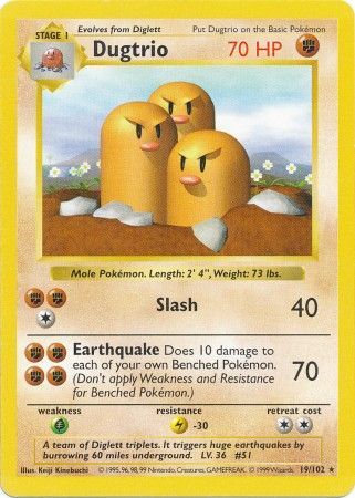 Dugtrio (19/102) [Base Set Shadowless Unlimited] | Exor Games Bridgewater