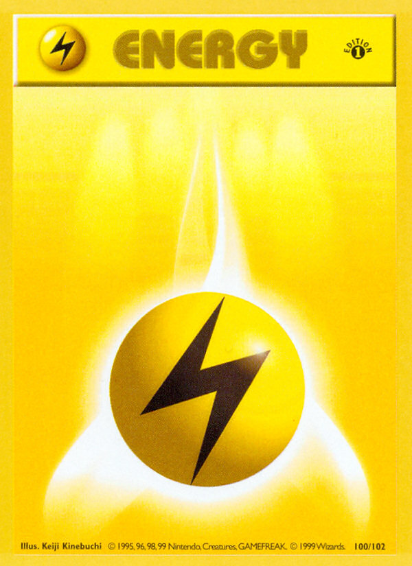 Lightning Energy (100/102) (Shadowless) [Base Set 1st Edition] | Exor Games Bridgewater